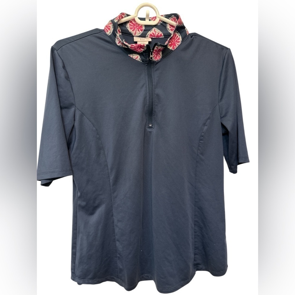 Tommy Bahama Women's Navy Blue Golf 1/4 Half Zip Stretch Polo Knit Shirt